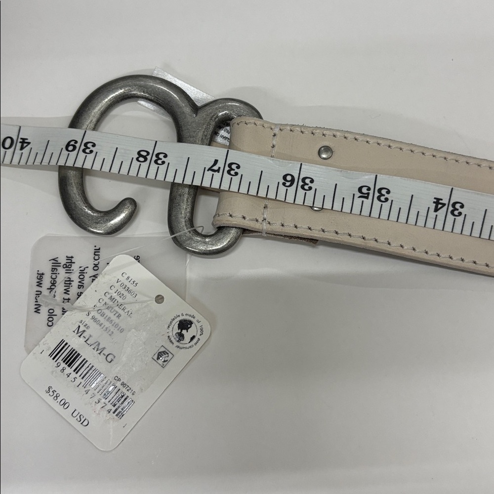 NWT Free People Cream Arlo Leather Hip Belt with Silver Buckle - Picture 11 of 11
